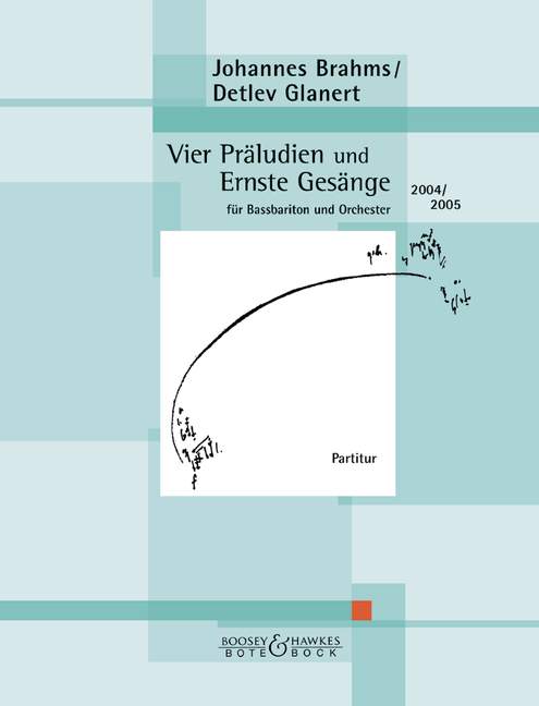 Four Preludes and Serious Songs, for bass-baritone and orchestra, Score