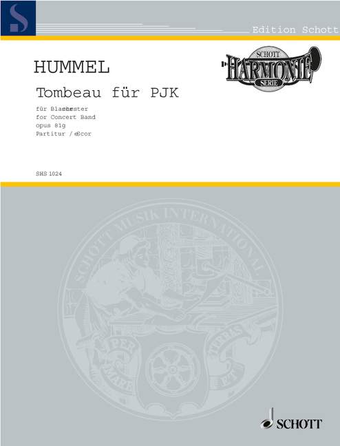 Tombeau für PJK op. 81g, for wind band or wind instrumentsensemble, Score
