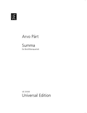 Summa, for recorder quartet s(t)a(b)a(b)t(b), Score and parts