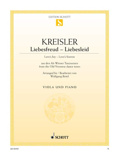 Love's Joy - Love's Sorrow, from the Old Viennese dance tunes, for viola and piano