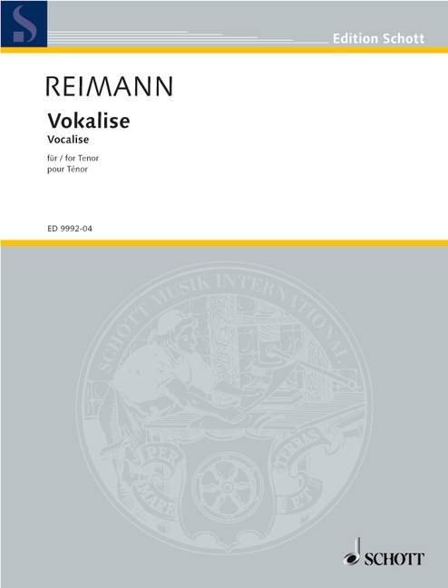 Vocalise, for tenor, Separate edition