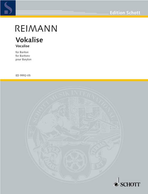 Vocalise, for baritone, Separate edition