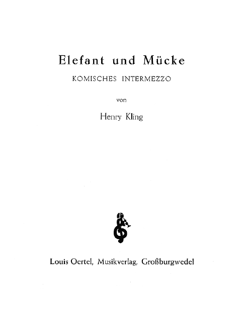 Elephant and Midge op. 520, Funny Intermezzo, for piccolo (trumpet, piston) and trombone (bassoon, euphonium, cello) and wind band, Set of parts