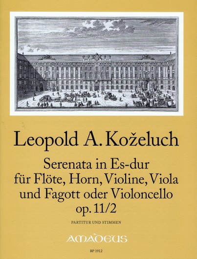 Serenata in E flat Major Op. 11/2 op. 11/2, for flute, horn, violin, viola and cello, Score and parts
