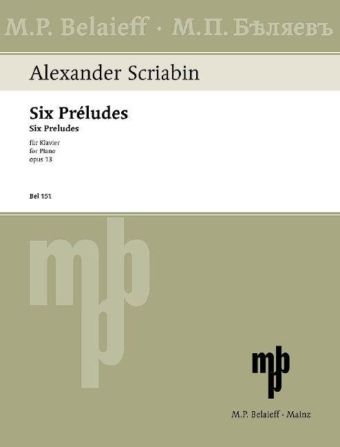 Six Préludes op. 13, for piano