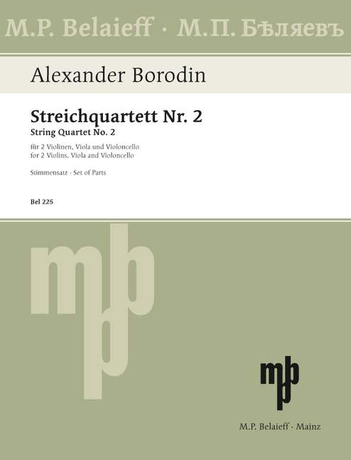String Quartet No 2 D major, Set of parts