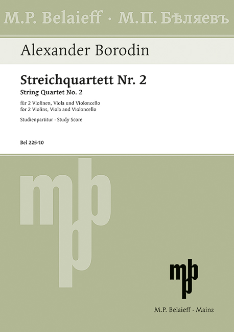 String Quartet No 2 D major, for 2 Violins, Viola and Violoncello, Study score