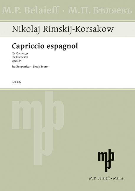 Capriccio espagnol op. 34, for orchestra, Study score