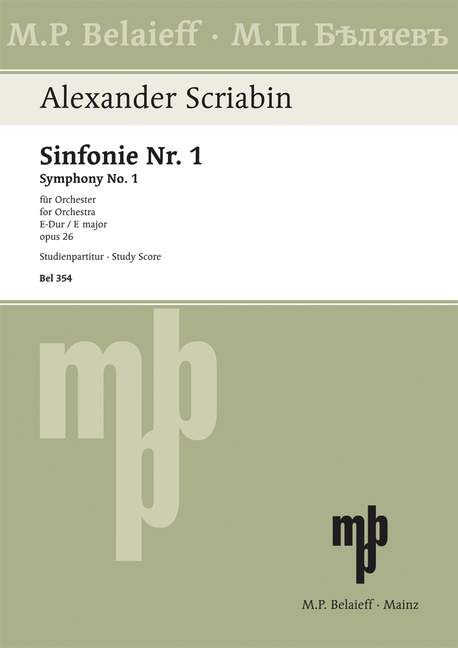 Symphony No 1 E major op. 26, for mezzo-soprano, tenor, mixed choir and orchestra, Study score
