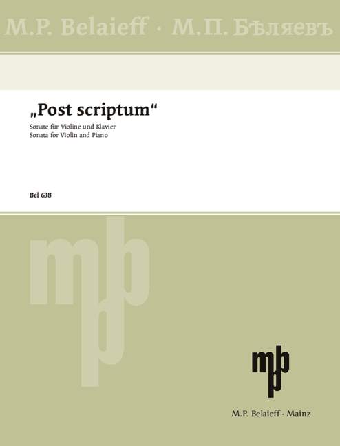 Post scriptum, Sonata for violin and piano, Performing score