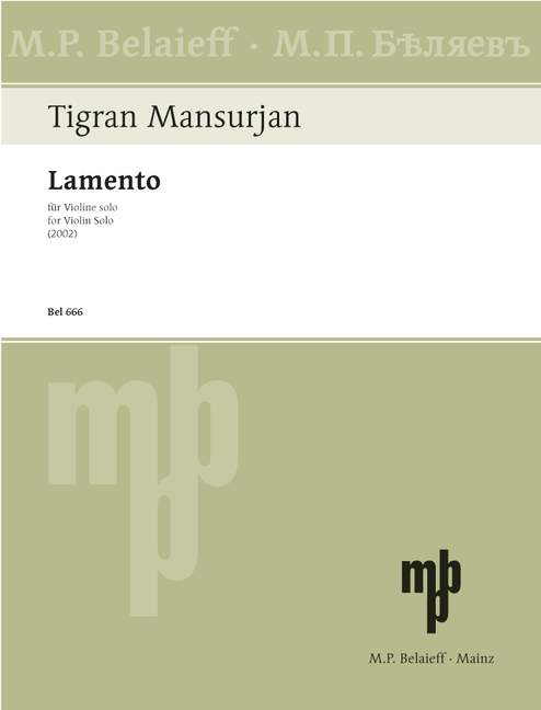 Lamento, for violin solo