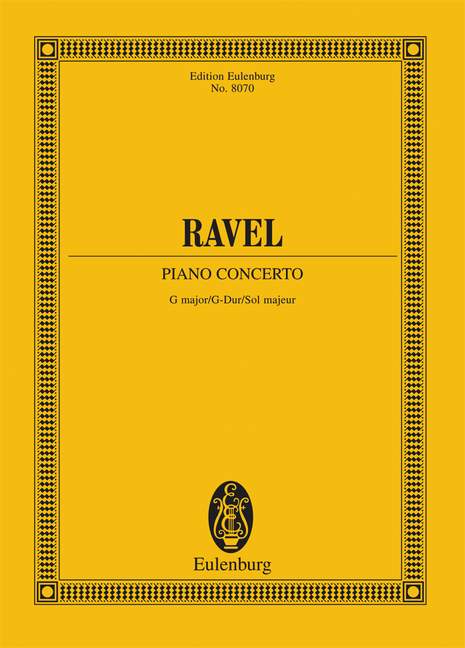 Piano Concerto G major, for piano and orchestra, Study score