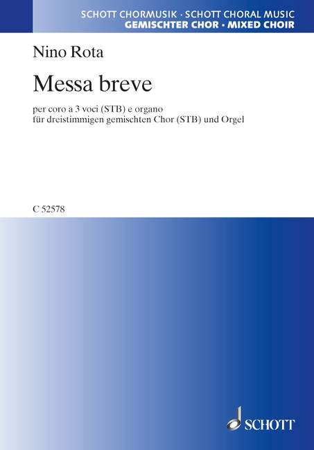 Messa breve, for mixed choir with 3 voices (STB) and organ, Score
