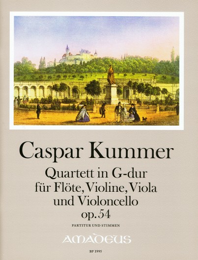 Quartet in G major op. 54, for flute, violin, viola and violoncello, for flute, violin, viola and cello, Score and parts