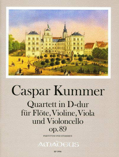 Quartet in D major op. 89, for flute, violin, viola and violoncello, for flute, violin, viola and cello, Score and parts