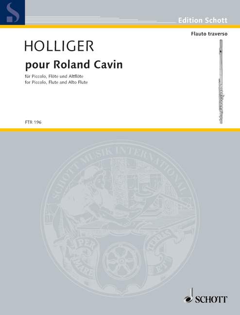 Pour Roland Cavin, for piccolo, flute and alto flute, Performing score