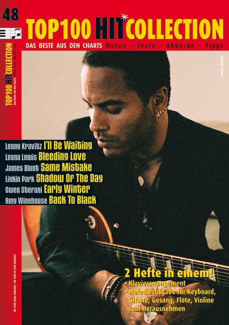 Top 100 Hit Collection 48 Vol. 48, 6 Chart-Hits: I'll Be Waiting - Bleeding Love - Same Mistake - Shadow Of The Day - Early Winter - Back To Black. Mit MIDI-Diskette., for piano / keyboard