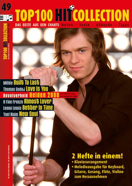 Top 100 Hit Collection 49 Vol. 49, 6 Chart-Hits: Built To Last - Love Is You - Helden 2008 - Almost Lover - Better In Time - New Soul. Mit MIDI-Diskette., for piano / keyboard