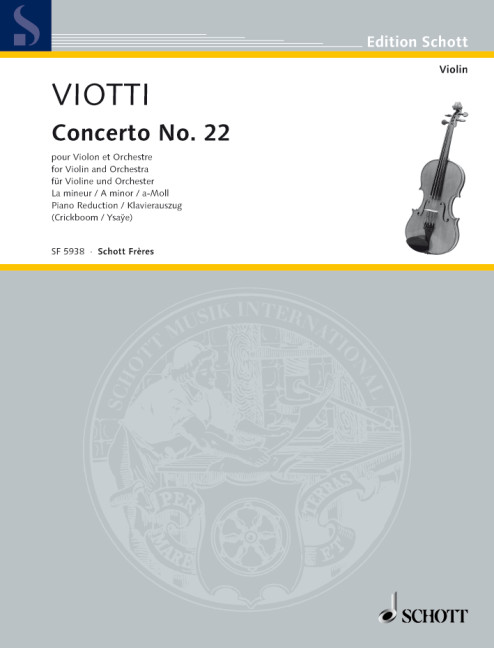 Concerto nº 22 A minor, for violin and orchestra, Piano reduction