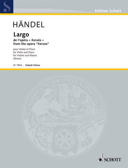 Largo B flat major, from the opera Xerxes, for violin (flute) and piano