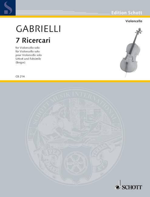 7 Ricercari, Urtext plus Facsimile, for cello