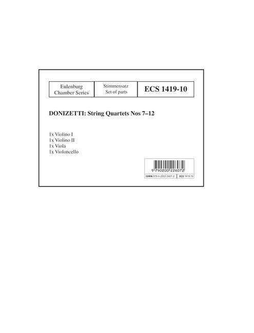 String Quartets No. 7-12, for 2 violins, viola and cello, Set of parts