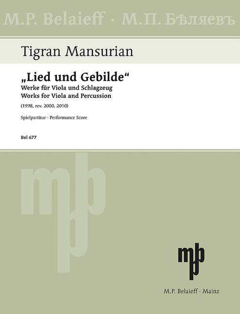 Lied und Gebilde, Works for Viola and Percussion, Performing score