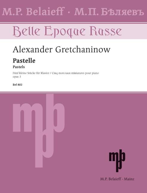 Pastels op. 3, Five little pieces for piano