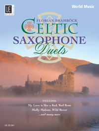 Celtic Saxophone Duets, 17 duet arrangements for middle grade players from Ireland, Scotland and Brittany, for 2 saxophones (AA/AT), Performing score