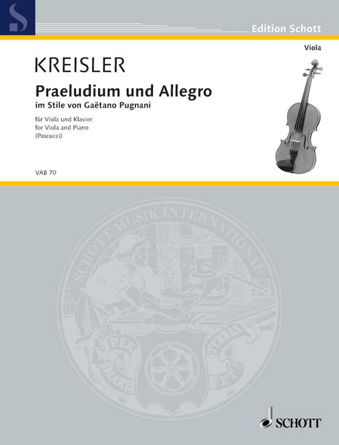 Praeludium and Allegro, in Style of Gaetano Pugnani, for viola and piano
