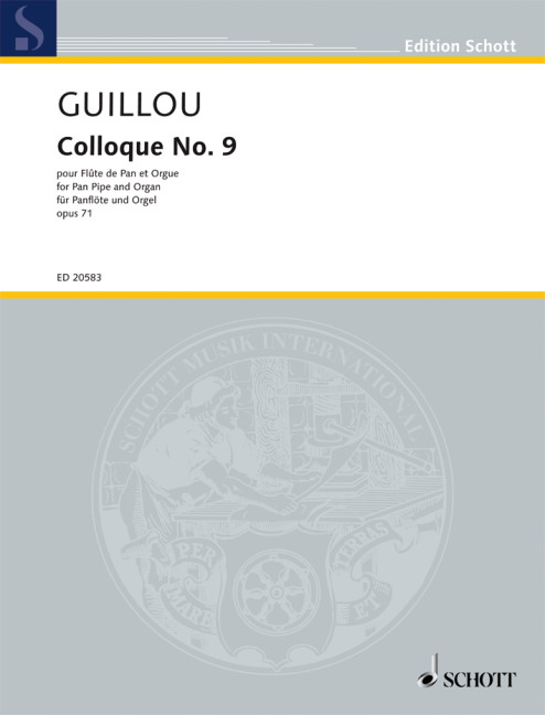 Colloque No. 9 op. 71, for pan pipe and organ