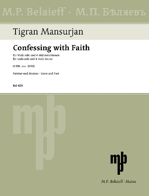 Confessing with Faith, for viola and 4 male voices, Score and part