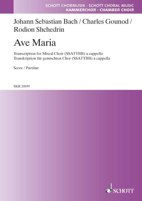 Ave Maria, Transcription for mixed choir a cappella, Score
