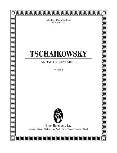 Andante Cantabile, from String Quartet No. 1, Op. 11 in Tchaikovsky's own arrangement for cello and string orchestra, Set of parts