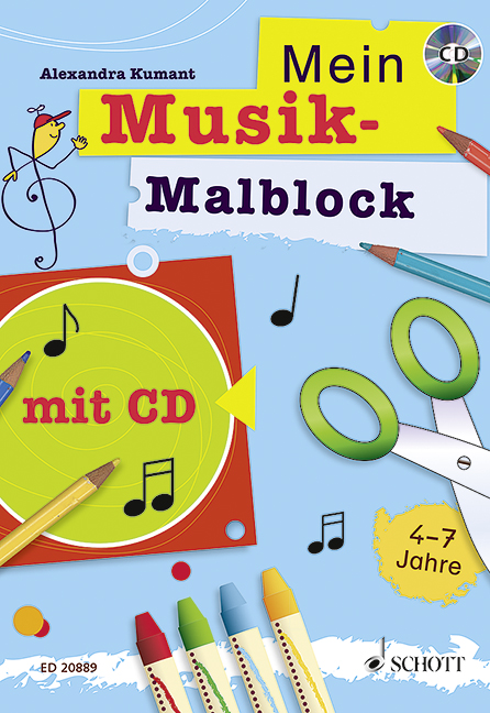 Mein Musik-Malblock, Kreativblock für Kinder im Kindergartenalter zum Singen, Malen, Basteln, Hören und Lernen