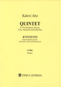 Quintet, For Alto Saxophone, Bassoon, Viola, Cello And Double Bass, for alto saxophone, bassoon, viola, violoncello, double bass, Score