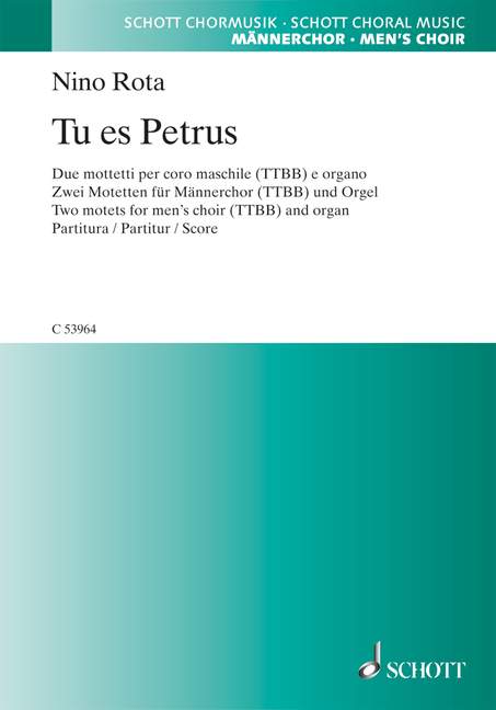 Tu es Petrus, Two motets for men's choire (TTBB) and organ, for men's choir (TTBB) and organ, Score