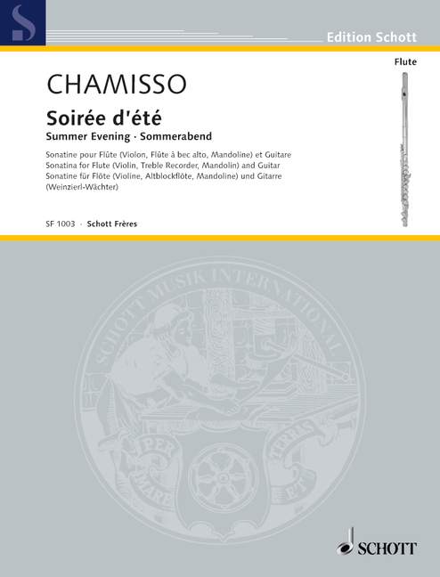 Summer Evening, Sonatina, for flute (violin, treble recorder, mandoline) and guitar, Performing score
