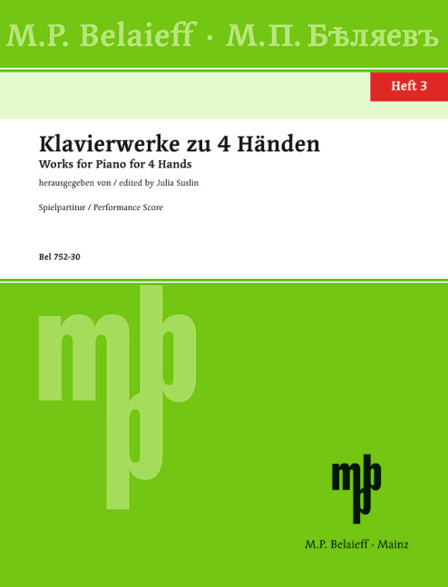 Works for Piano for 4 Hands Vol. 3, for piano (4 hands)
