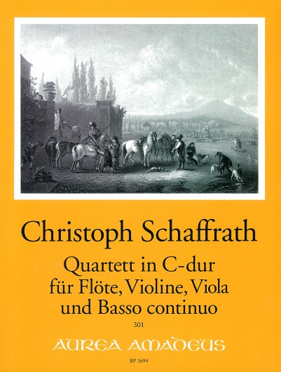 Quartet, for Flute or oboe, violin, viola and basso continuo, Score and parts