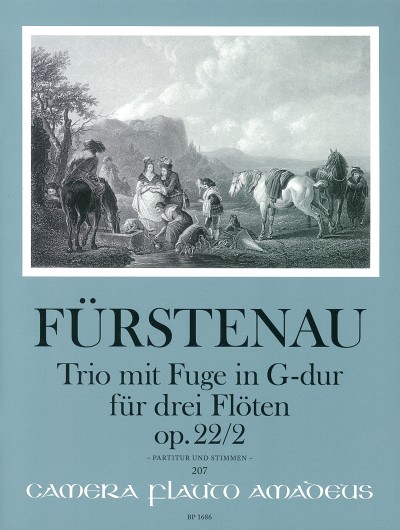 Trio with fugue op. 22/2, for 3 Flutes, Score and parts