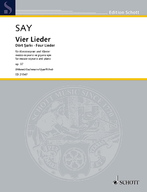 Four Lieder op. 37, for mezzo-soprano and piano