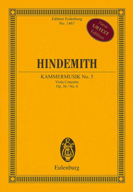 Chamber Music No. 5 op. 36/4, for solo-viola, gr. flute, oboe, 2 clarinets (in Eb and B), bassclarinet (in Bb), 2 bassoons, contrabassoon, horn (in F), 2 trumpets (in C), 2 trombones, basstuba, 4 cell