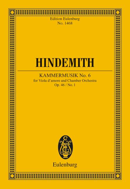 Chamber Music No. 6 op. 46/1, for viola d'amore and chamber orchestra, Study score