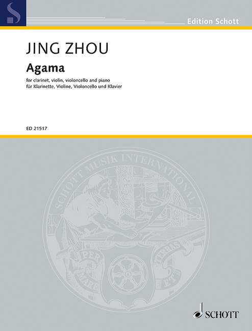Agama, for clarinet, violin, violoncello and piano, Score and parts