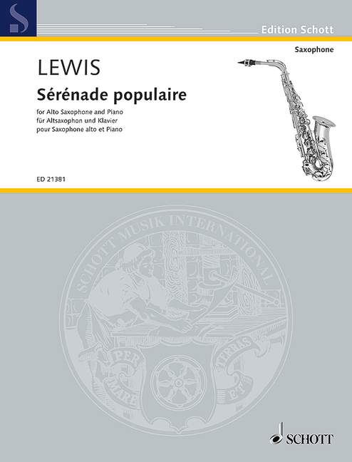 Sérénade populaire, for alto saxophone and piano