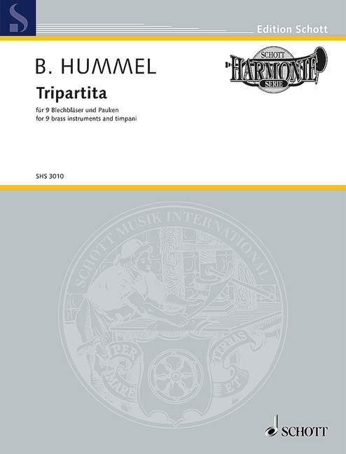 Tripartita op. 103e, for 9 brass instruments and timpani, Score and parts