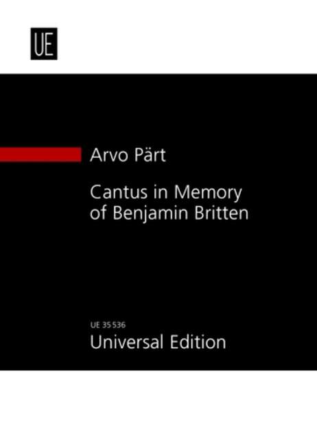 Cantus in Memory of Benjamin Britten, for string orchestra and bell, Study score
