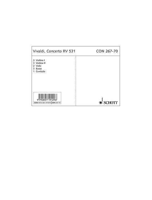 Concerto G minor RV 531, PV 411, F III/2, Urtext, for 2 cellos, string orchestra and basso continuo, Set of parts