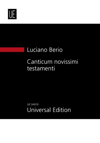 Canticum novissimi testamenti, Ballata, for 8 voices, 4 clarinets and saxophone quartet, Study score